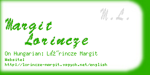 margit lorincze business card